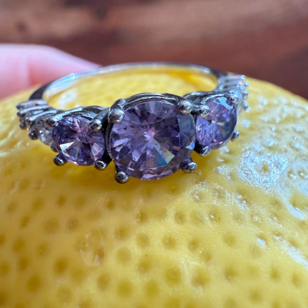 Elegant Purple Gemstone Women's Ring